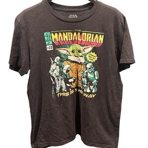 Star Wars Mandalorian Black Tee with Colorful Graphic